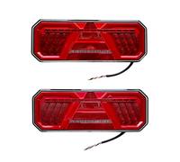 MelTruck Juego de 2 faros traseros LED con intermitente dinámico y foco triangular, 12 V 24 V, efecto neón, marca E9, para camiones, remolques, remolques, caravanas, remolques, remolques, remolcadores