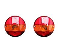 MelTruck - Juego de 2 faros traseros redondos con intermitentes led para remolque, tractor, remolcador, E20, con bombillas de 24 V