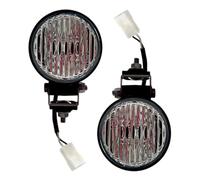 MelTruck Kit 2 Faros Antiniebla Universales H3-12V 24V Ø 84mm - IP66 E20 Homologados - Luces Auxiliares Halógenas Lente de Vidrio para Coche Camión Tractor 4x4 - Montaje de Pie o Colgante