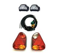 MelTruck Kit Luces Traseras LED Remolque 13 Polos Luz Matrícula E9 Bayoneta Caravana Camión 12V 24V Stop Intermitente Antiniebla Marcha Atrás Cable Incluido