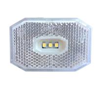MelTruck Luz de gálibo LED 12-36V Blanca con reflector E9 IP69 - luz de posición para remolque, camión, caravana - izquierda/derecha - 1 unidad