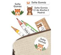 melu kids® Set Etiquetas Personalizadas para Objetos (125 piezas) - Pegatinas Personalizadas Nombre para Guardería, Impermeable y en Diferentes Tamaños - Blanco