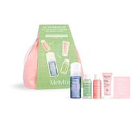 Melvita - Kit La Viajera: Schiuma detergente 50 ml Bouquet Floral, Siero idratante 15 ml Or Végétal, Acqua straordinaria e Crema idratante rimpolpante 15 ml Source de Roses