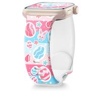 Melyis Correa de huevos de conejo de Pascua para mujeres de 1.654 pulgadas (serie 10) de 1.614 pulgadas, 1.575 pulgadas, 1.496 pulgadas, correas de silicona suave para iWatch de Apple Watch Series 10,