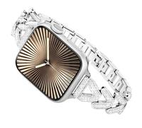 Melyis Correa de metal brillante compatible con correas de Apple Watch de 45 mm, 44 mm, 42 mm, 49 mm, Series 9, 8, 7, 6, 5, 4, 3, 2, 1, SE Ultra 2 1, para mujer, elegante pulsera delgada para iWatch,