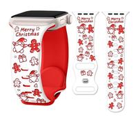 Melyis Correa de silicona de Navidad para Apple Watch de 42 mm (Series 3 2 1) 46 mm, 45 mm, 44 mm, 49 mm, correas suaves para iWatch para mujeres y hombres, bonita correa de Navidad para Apple Watch