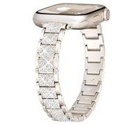 Melyis Correa delgada y brillante compatible con correas de Apple Watch para mujer de 44 mm, 45 mm, 42 mm, 49 mm, correas de metal para iWatch para mujer, correa delgada y elegante para Apple Watch