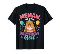 Memaw of The Birthday Girl Cute Capybara Family Party Camiseta