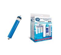 Membrana 50, 75 y 100 GPD + Pack de 3 filtros para Osmosis Inversa Estandar. 1 Filtro de Sedimentos, 1 Filtro de Carbón GAC y 1 Filtro de Carbón Block. Bbagua. (100 GPD + Pack 3 Filtro ósmosis)