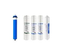 Membrana 50, 75 y 100 GPD + Pack de 4 filtros Inline. 1 Filtro Sedimentos, 1 Filtro Carbón GAC, 1 Filtro Carbón Block y 1 Post Filtro Coco Natural. Bbagua. (100 GPD + Pack 4 Filtros Inline)