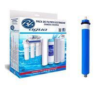 Membrana 50 GPD + Pack de 4 Filtros: Sedimentos, Carbón GAC, Carbón Block y Post Filtro de Coco Natural. Bbagua