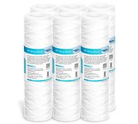 Membrane Solutions Cartucho 10" de Sedimentos 10 micras, Recambio de Filtros de Polipropileno Hilado, para Sistema Ósmosis Inversa y Sistema de Filtración de Toda la Casa, 10 x 2,5 pulgadas, 6 Pack