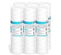 Membrane Solutions Cartucho 10" de Sedimentos para Toda la Casa, 50 micras, Recambio de Filtros para Eliminación de Sólidos en Suspensión, Tierra, Barro y Arena, 10 x 2,5 pulgadas, 6 Pack