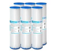 Membrane Solutions Filtro de agua de sedimentos de poliéster plisado de 20 micras, cartucho de repuesto universal para toda la casa, prefiltro compatible con W50PE, WFPFC3002, SPC-25-1050, FM-50-975,