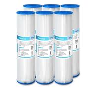 Membrane Solutions Filtro de agua de sedimentos de poliéster plisado de 5 micras, cartucho de repuesto universal para toda la casa, prefiltro compatible con W50PE, WFPFC3002, SPC-25-1050, FM-50-975,