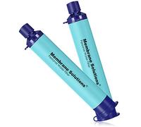 Membrane Solutions Filtro de Agua Supervivencia, Elimina el 99,9999% de E.coli, Precisión del filtro 0,1 Micrón, Sistema de Filtro Portátil para Emergencia, Camping, Senderismo, 2 Pack