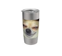 Meme borroso divertido y lindo perro chihuahua "Hola" Vaso térmico de acero inoxidable de doble pared