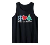 Meme con Forma de árbol de corazón con el Signo de la Paz, Amor, Navidad Camiseta sin Mangas