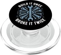 Meme «Construye una vez, rompe dos veces», divertida llave de ingeniería PopSockets PopGrip para MagSafe