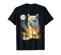 Meme de Alpaca Aullando a la Luna Divertido Llama Alpaca de los 90 Camiseta