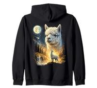 Meme de Alpaca Aullando a la Luna Divertido Llama Alpaca de los 90 Sudadera con Capucha