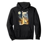 Meme de Alpaca Aullando a la Luna Divertido Llama Alpaca de los 90 Sudadera con Capucha
