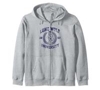 Meme de Brainrot de la Universidad de Lone Wolf Alpha Wolf Sudadera con Capucha