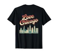 Meme de Chicago I Love Chicago I Corazón rojo Chicago Backprinted Camiseta