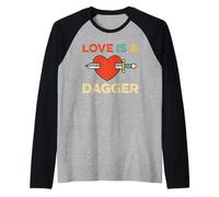 Meme De Cita De Amor Es Una Daga Camiseta Manga Raglan