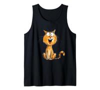 Meme de gato divertido con dibujos animados que ama la locura peluda Camiseta sin Mangas