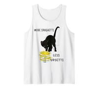 Meme De Gato Divertido Diciendo Más Espaguetis Menos Gato Upset Camiseta sin Mangas