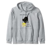 Meme De Gato Divertido Diciendo Más Espaguetis Menos Gato Upset Sudadera con Capucha