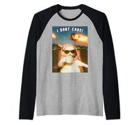 Meme de Gato Gracioso. Demasiado Bendecido para Estar Estresado. ¡No me Importa! Camiseta Manga Raglan