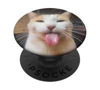 Meme De Gato Silly Bleh PopSockets PopGrip Adhesivo
