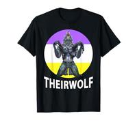 Meme De Hombre Lobo No Binario Gracioso Theirwolf Camiseta