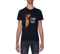 Meme De Jesús Vi A Ese Dios Cristiano Camiseta De Manga Corta Negra con Cuello Redondo para Hombre T-Shirt Short Sleeve Black Crewneck tee For Men