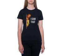 Meme De Jesús Vi A Ese Dios Cristiano Camiseta De Manga Corta Negra con Cuello Redondo para Mujer T-Shirt Short Sleeve Black Crewneck tee For Women