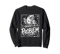 Meme de Mapache Divertido Que identifico como un Problema Sarcasmo Sudadera
