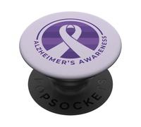 Meme de Memoria de la Cinta Morada de la Conciencia de Alzheimer PopSockets PopGrip Adhesivo