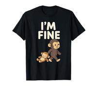 Meme de Mono bebé Triste con un Juguete Naranja Estoy Bien Camiseta
