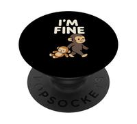 Meme de Mono bebé Triste con un Juguete Naranja Estoy Bien PopSockets PopGrip Adhesivo