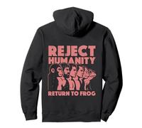 Meme de Rana Retro Rechaza la Humanidad Vuelve a la Rana Sudadera con Capucha