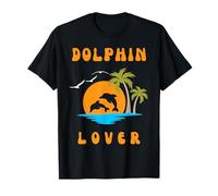 Meme de Silueta de Amante de los Delfines al Atardecer, Regalo para Hombres y Mujeres Camiseta