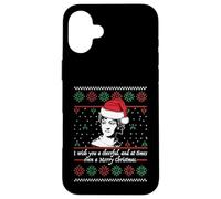Meme de Sombrero de Papá Noel con diseño Feo de suéter navideño de Jane Austen Carcasa para iPhone 16 Plus