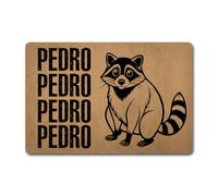Meme De Tendencia De Pedro El Mapache Alfombra Baño Absorbente Alfombras Material Resistente Alfombra Atrapapolvo para Perro Jardín Baño 40 X 60Cm