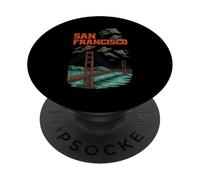 Meme de Viajes de invasión OVNI Puente de San Francisco PopSockets PopGrip Adhesivo