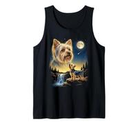 Meme del Yorkshire Terrier Aullando a la Luna, Divertido Perro de los 90 Camiseta sin Mangas