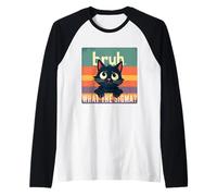 Meme divertido de Bruh Cat What The Sigma, vintage para niños y jóvenes Camiseta Manga Raglan