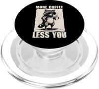 Meme Divertido de café de Mapache gruñón Más café Menos tú PopSockets PopGrip para MagSafe