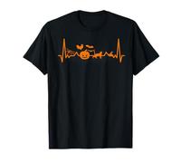 Meme Divertido de electrocardiograma con la línea de latidos del corazón de Halloween con Texto «I Live for Halloween» Camiseta